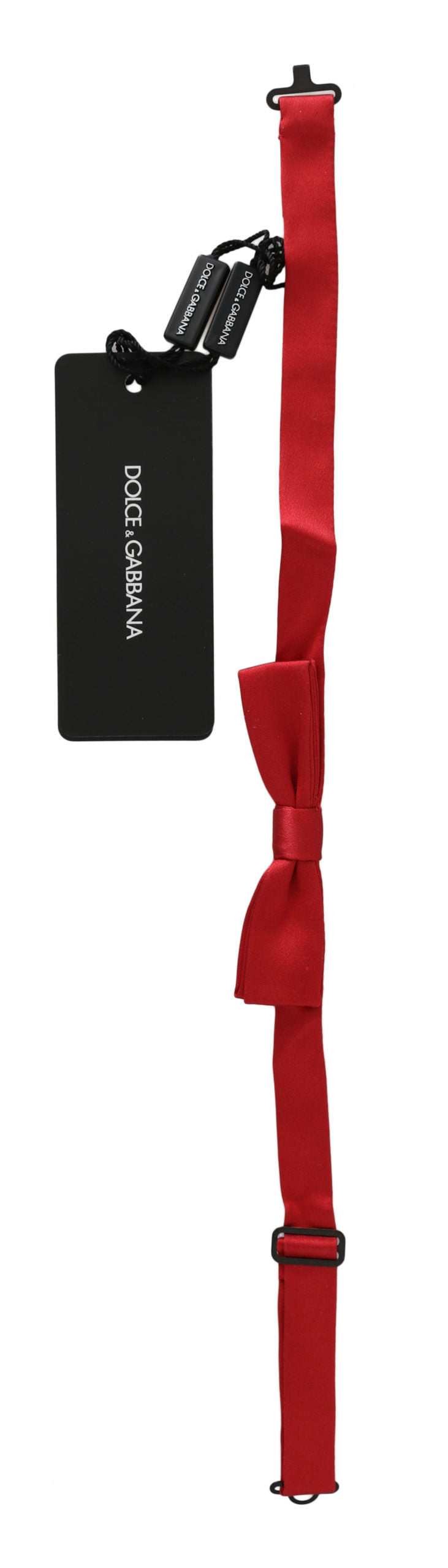 Dolce & Gabbana Red 100% Silk Slim Adjustable Neck Bow Tie