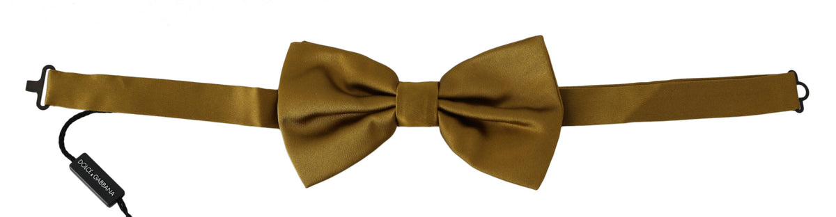 Dolce & Gabbana Mustard Yellow 100% Silk Butterfly Papillon Men's Bow Tie