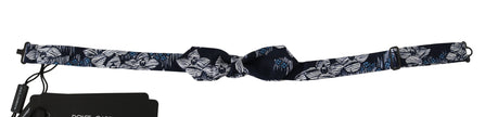 Dolce & Gabbana Marineblaue florale schlanke verstellbare Herrenfliege