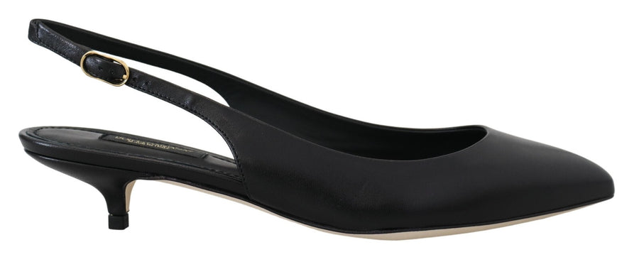 Dolce & Gabbana Black Leather Slingback Pumps