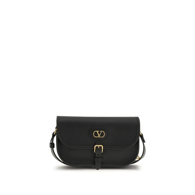 Valentino Garavani Schwarze Bos Taurus Kalbsleder Schultertasche