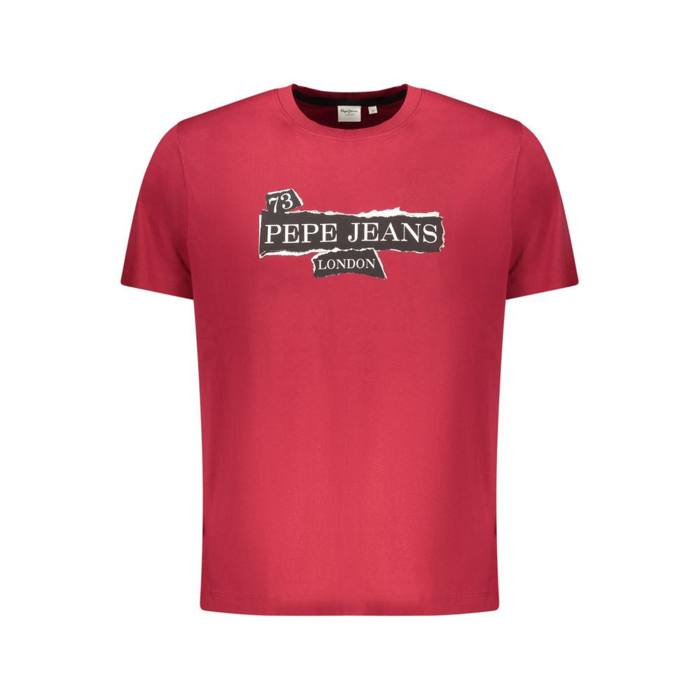 Pepe Jeans Men's Red Cotton T-Shirt