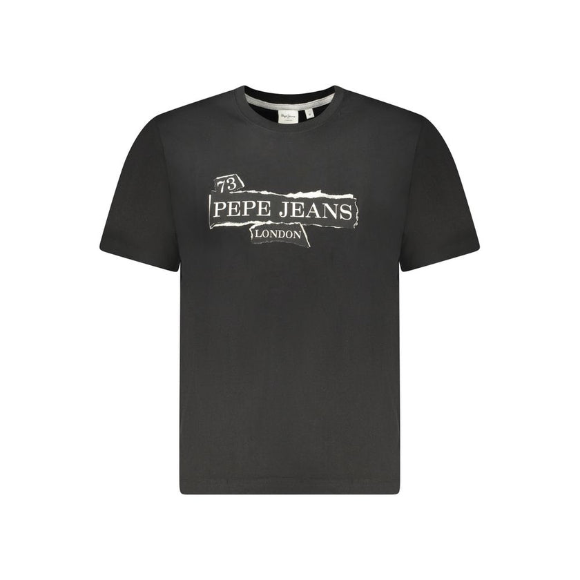 Pepe Jeans Schwarzes Baumwoll-T-Shirt für Herren