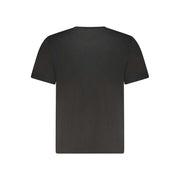 Pepe Jeans schwarzes Herren T-Shirt aus 100% nachhaltiger Baumwolle mit auffälligem Print und Rundhalsausschnitt