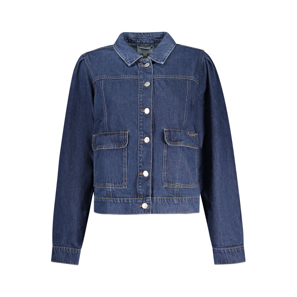 Pepe Jeans Blue Cotton Jacket for Women