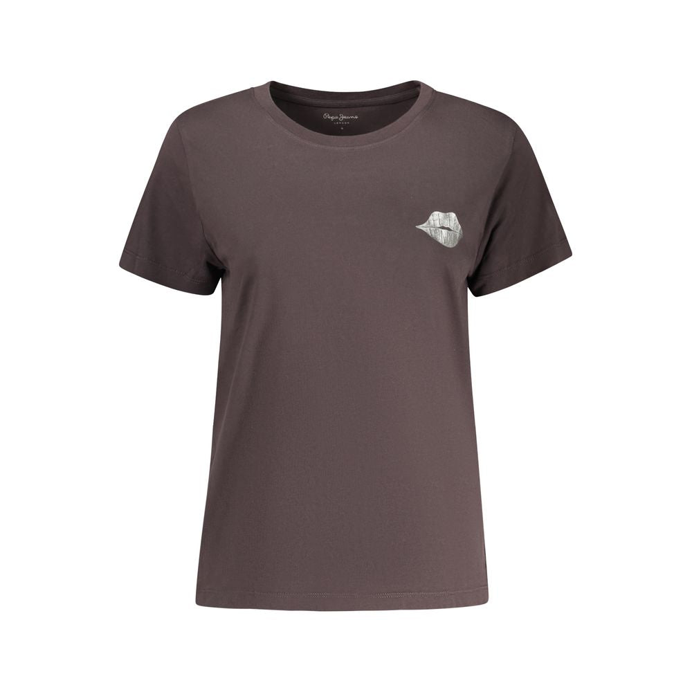 Pepe Jeans Schwarzes Baumwoll-T-Shirt für Damen