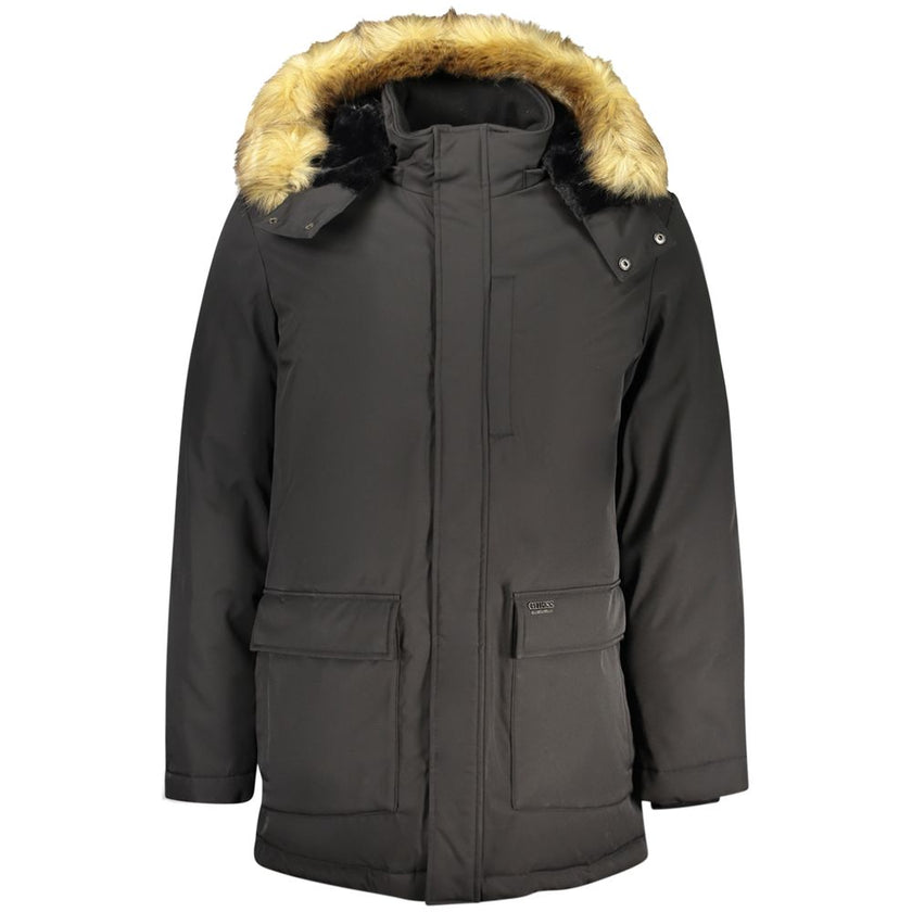 Guess Jeans Schwarze Polyester Herrenjacke
