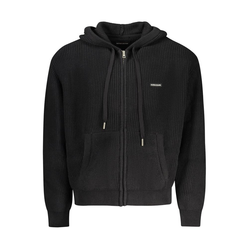 Guess Jeans Schwarzer Herren-Cardigan aus Bio-Baumwolle
