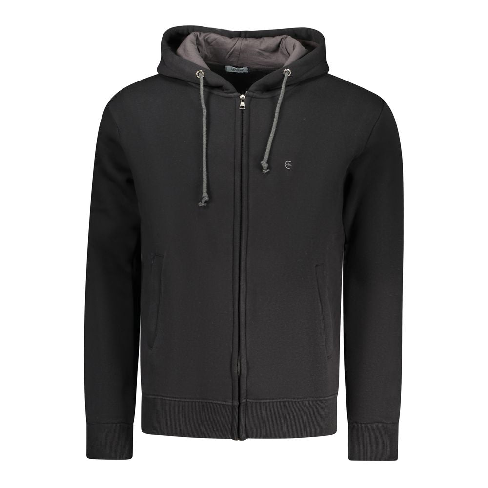 Coveri Moving Schwarzes Herren-Kapuzensweatshirt aus Baumwolle