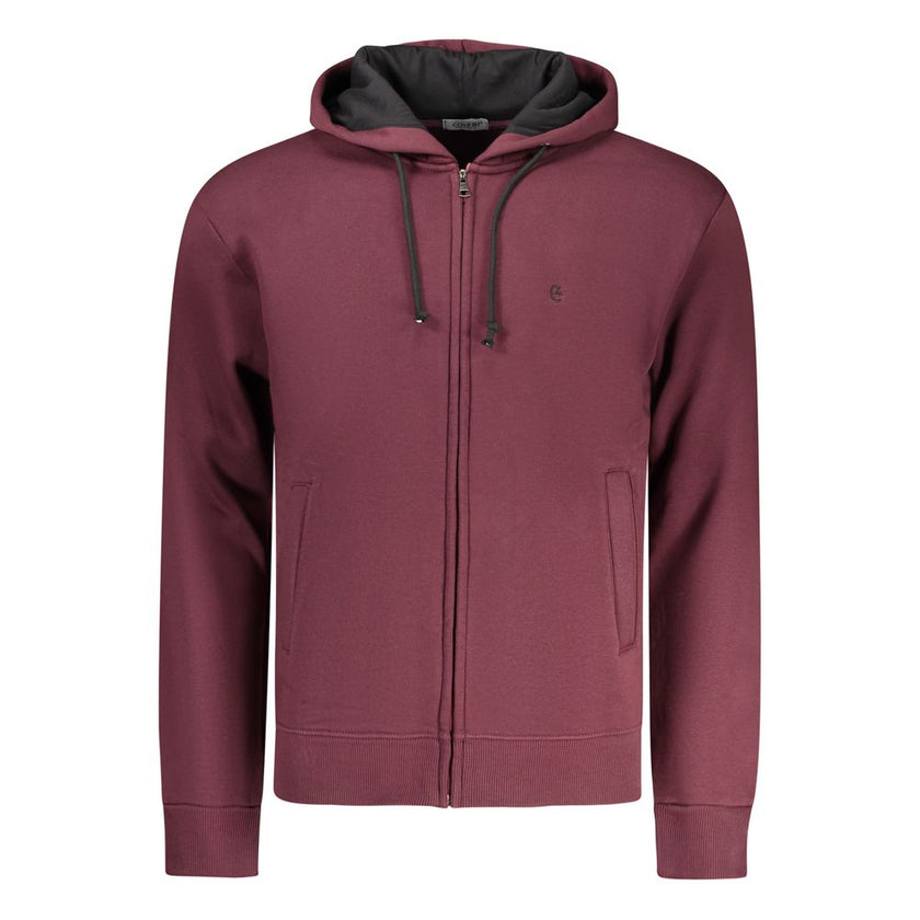 Coveri Moving Rotes Herren-Kapuzensweatshirt aus Baumwolle
