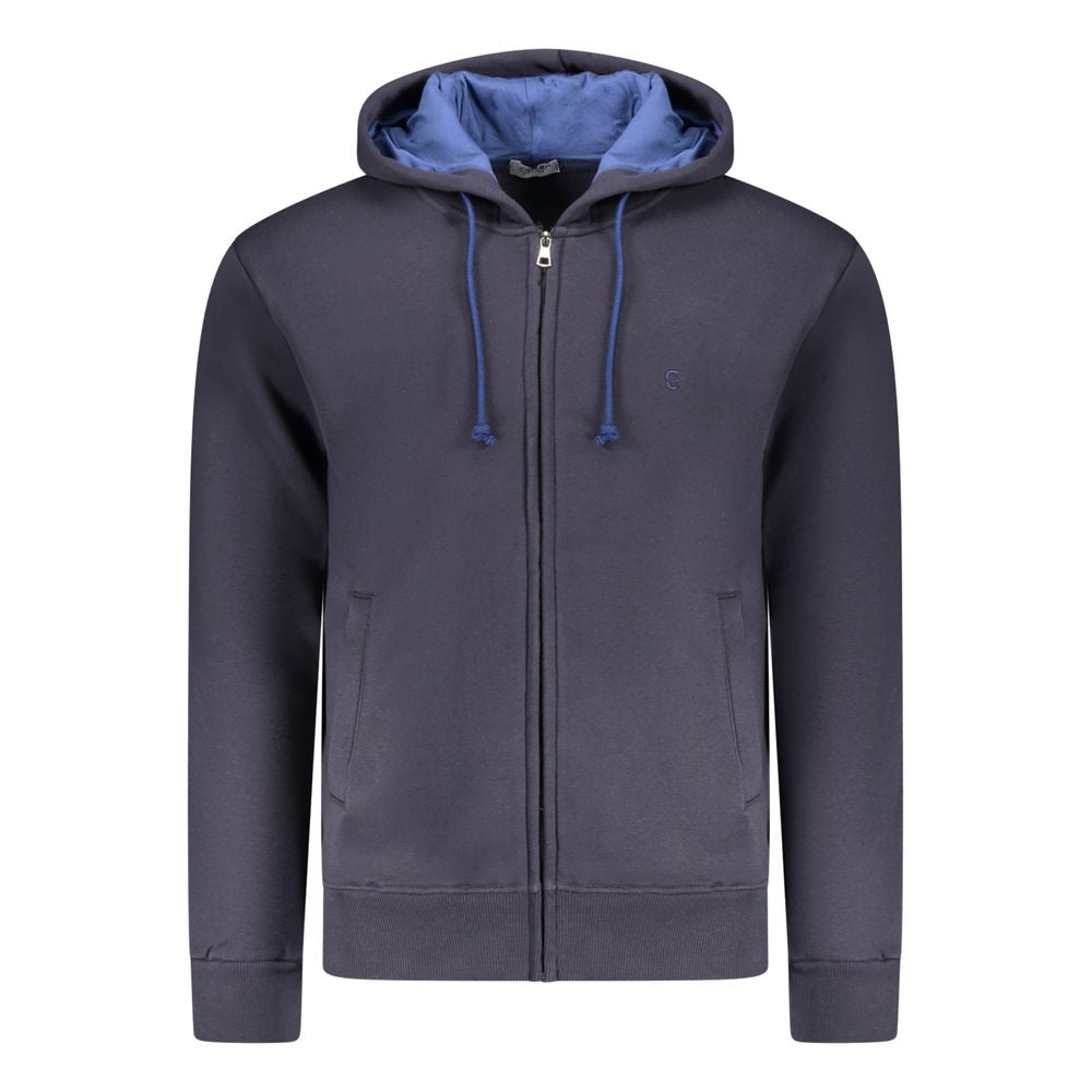 Coveri Moving Blaues Herren-Kapuzensweatshirt aus Baumwolle