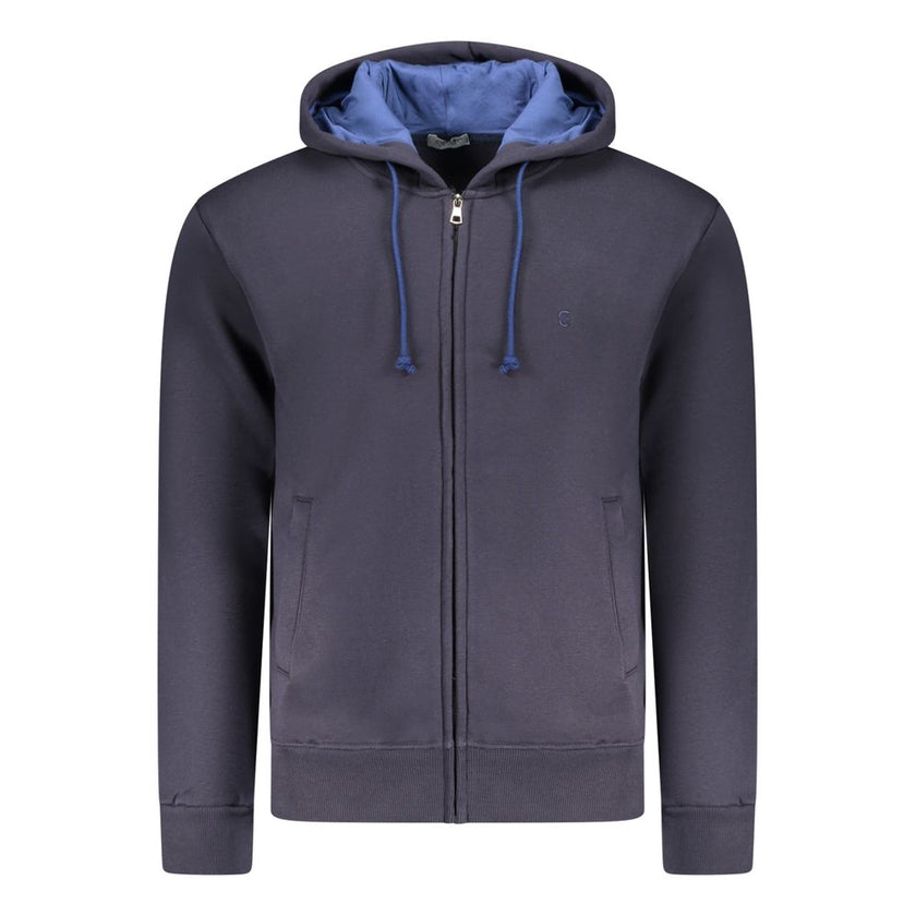 Coveri Moving Blaues Herren-Kapuzensweatshirt aus Baumwolle