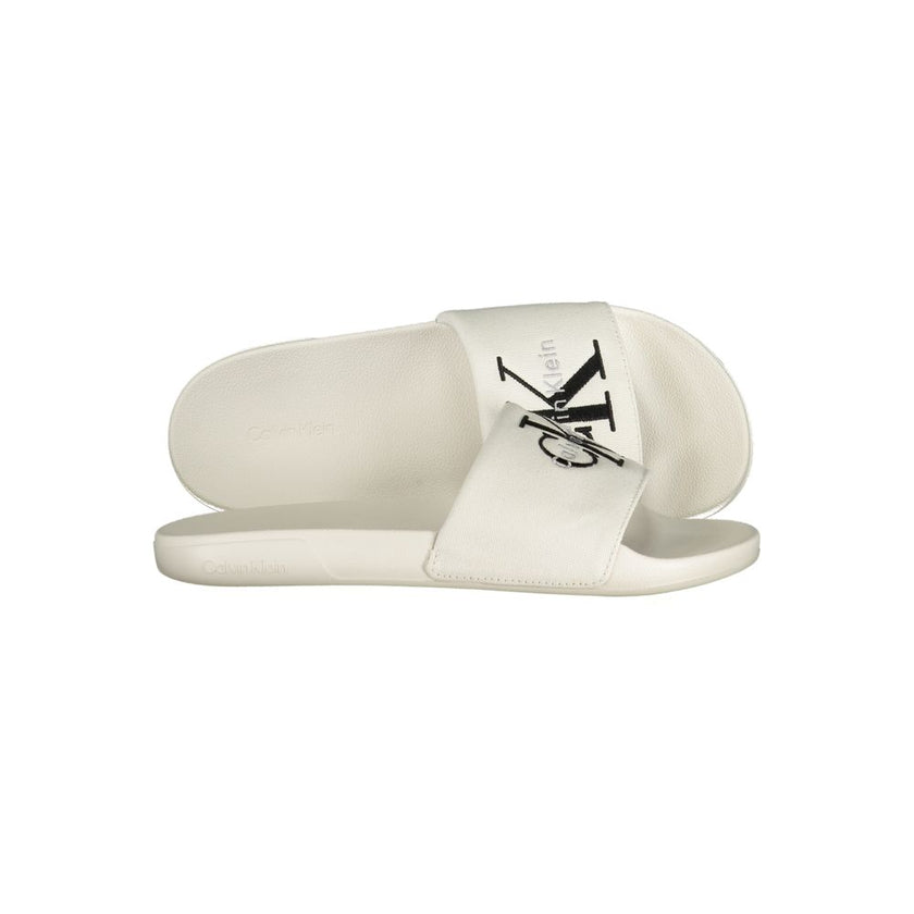 Calvin Klein Weiße Herren-Slipper aus Polyurethan