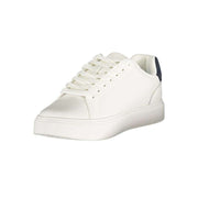 Calvin Klein Bianco Poliuretano Uomo Sneaker weiß mit blauem Akzent und CK-Logo