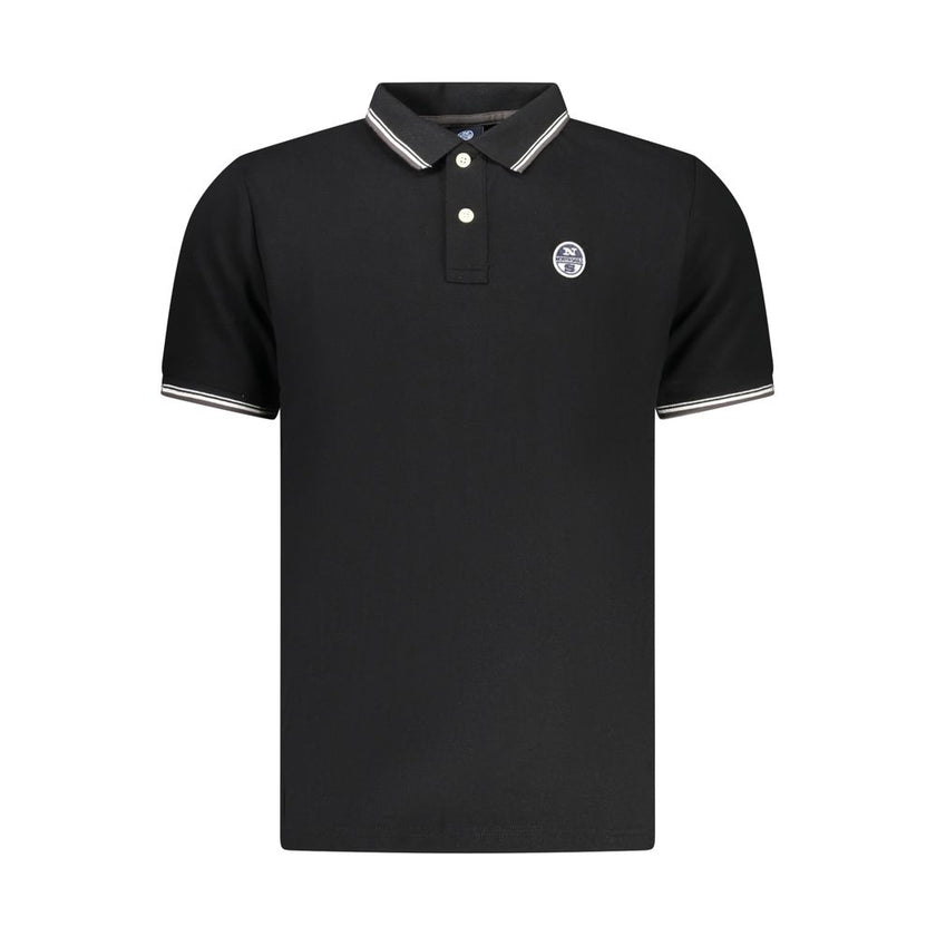 North Sails Schwarzes Baumwoll-Poloshirt für Herren