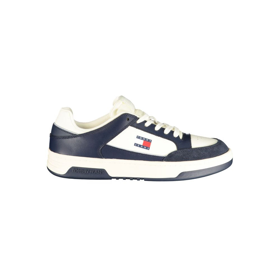 Tommy Hilfiger White Polyurethane Men's Sneakers