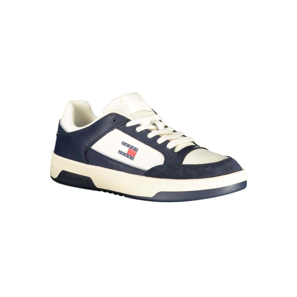 Tommy Hilfiger White Polyurethane Men's Sneakers