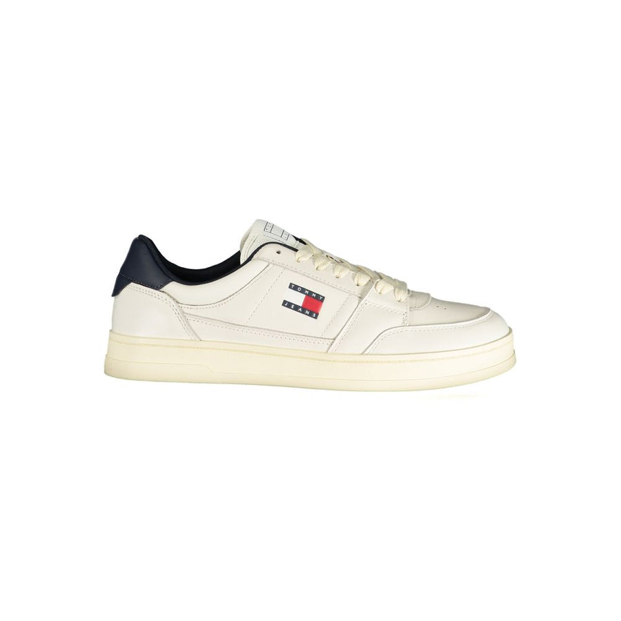 Tommy Hilfiger Men's White Leather Sneakers
