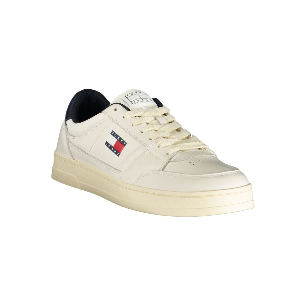 Tommy Hilfiger Men's White Leather Sneakers