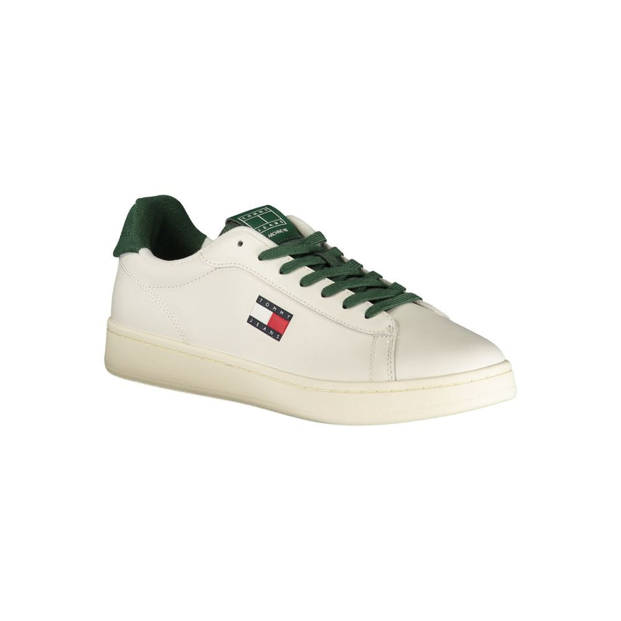 Tommy Hilfiger White Polyurethane Men's Sneakers
