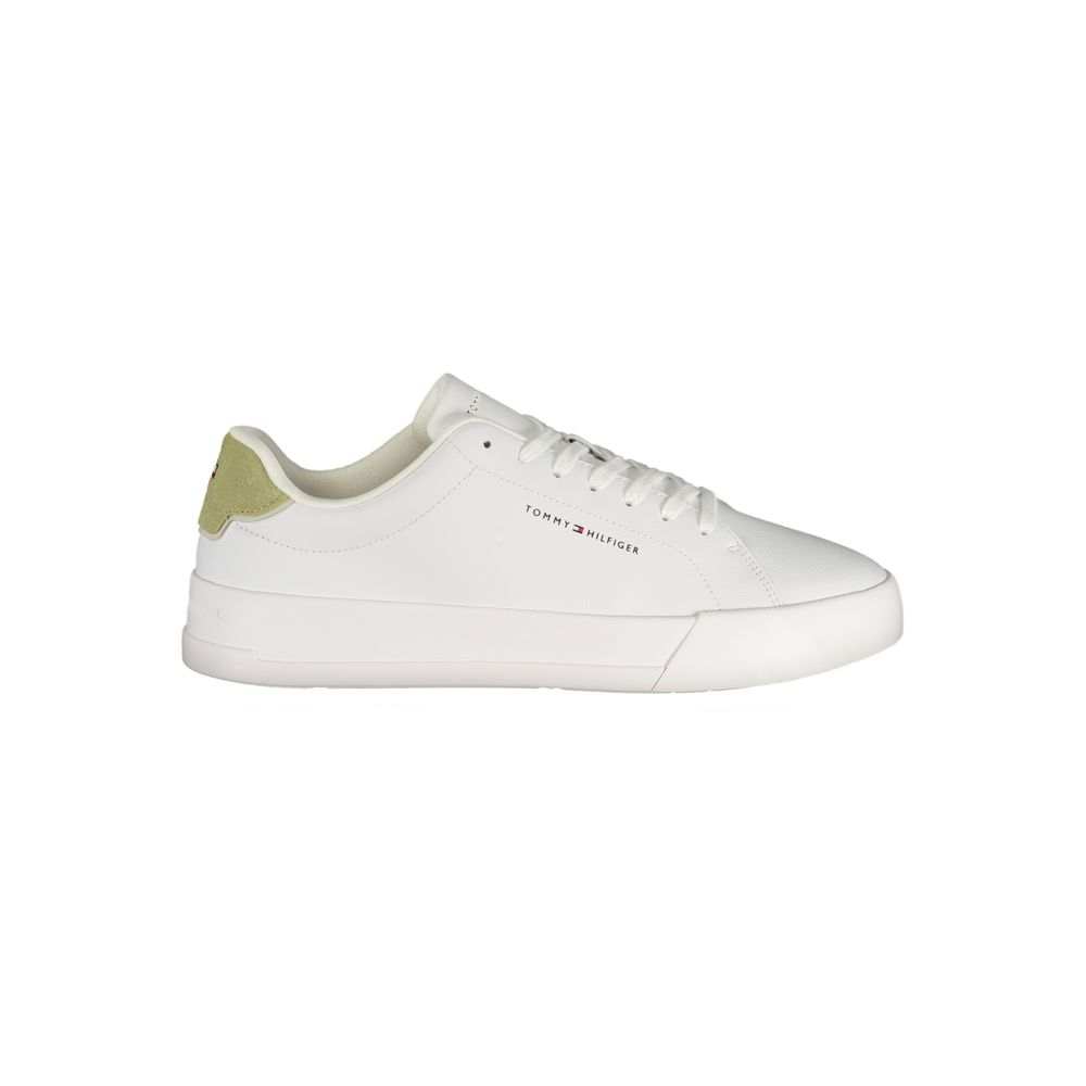Tommy Hilfiger Bianco Herren Sneaker mit grünen Akzenten und herausnehmbarem Fußbett