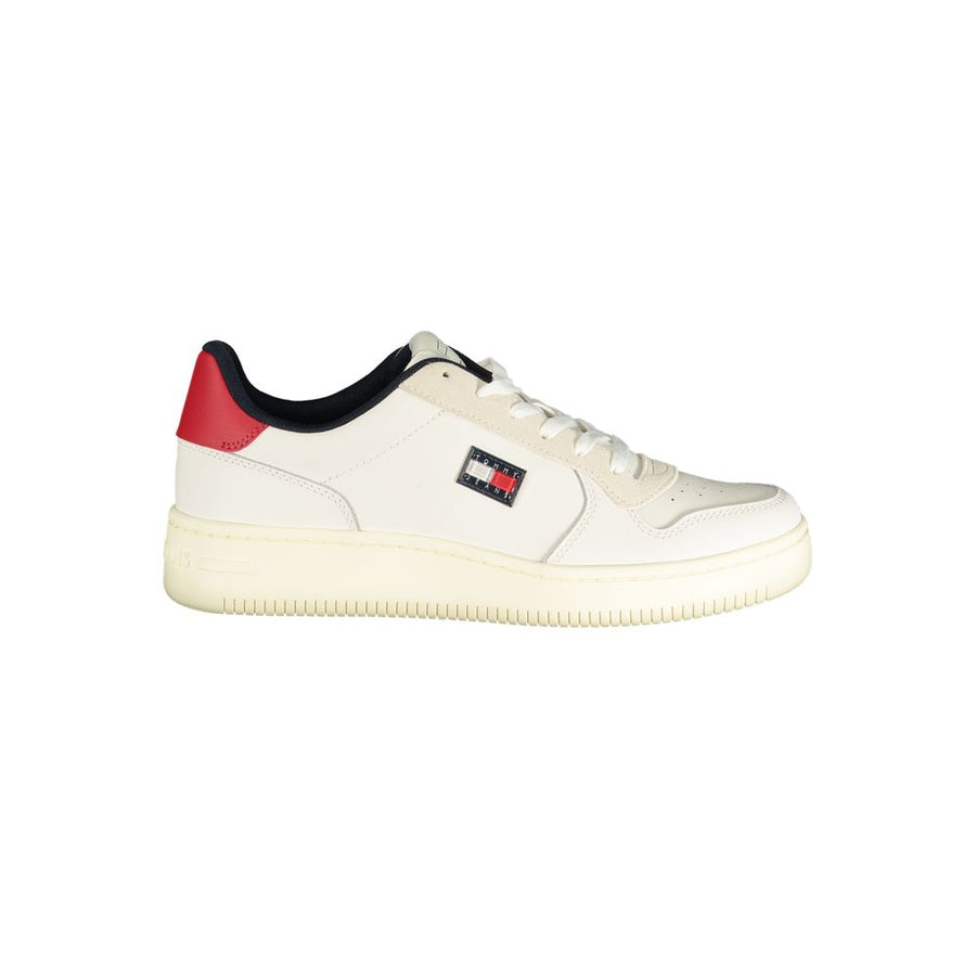 Tommy Hilfiger White Polyurethane Men's Sneakers