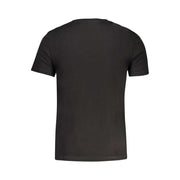 Schwarzes Guess Jeans Herren T-Shirt aus 100% Baumwolle mit Logo und Rundhalsausschnitt