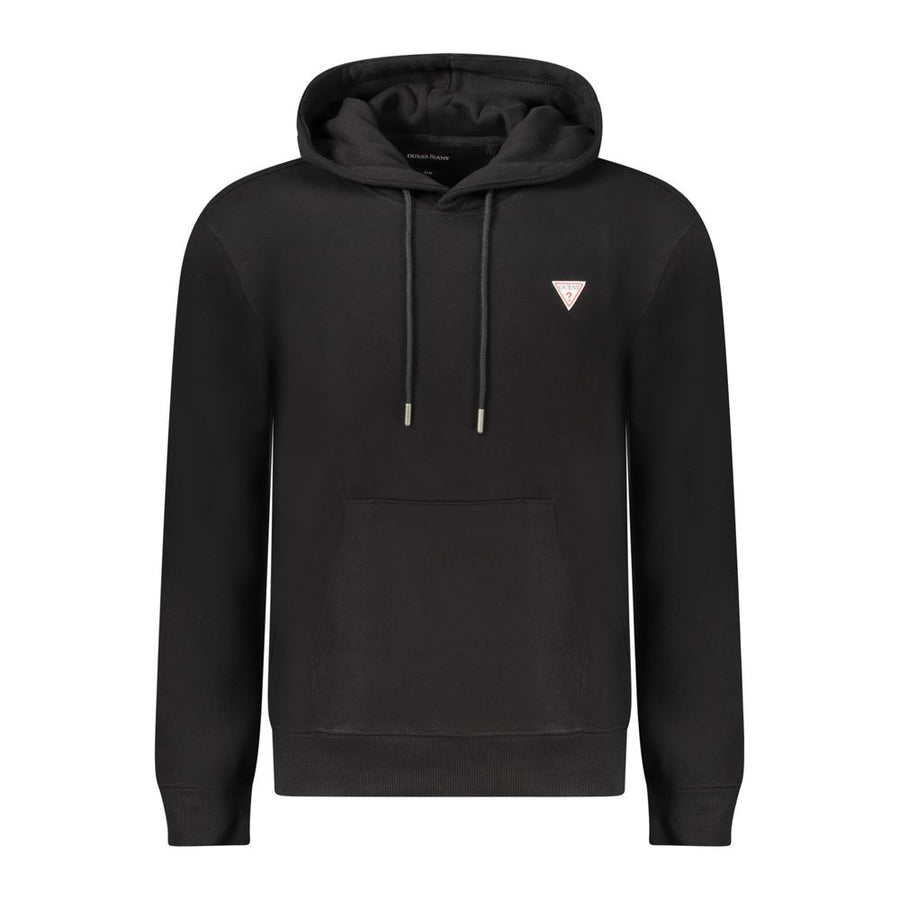 Guess Jeans Men's Black Cotton Slim Fit Hooded Sweatshirt