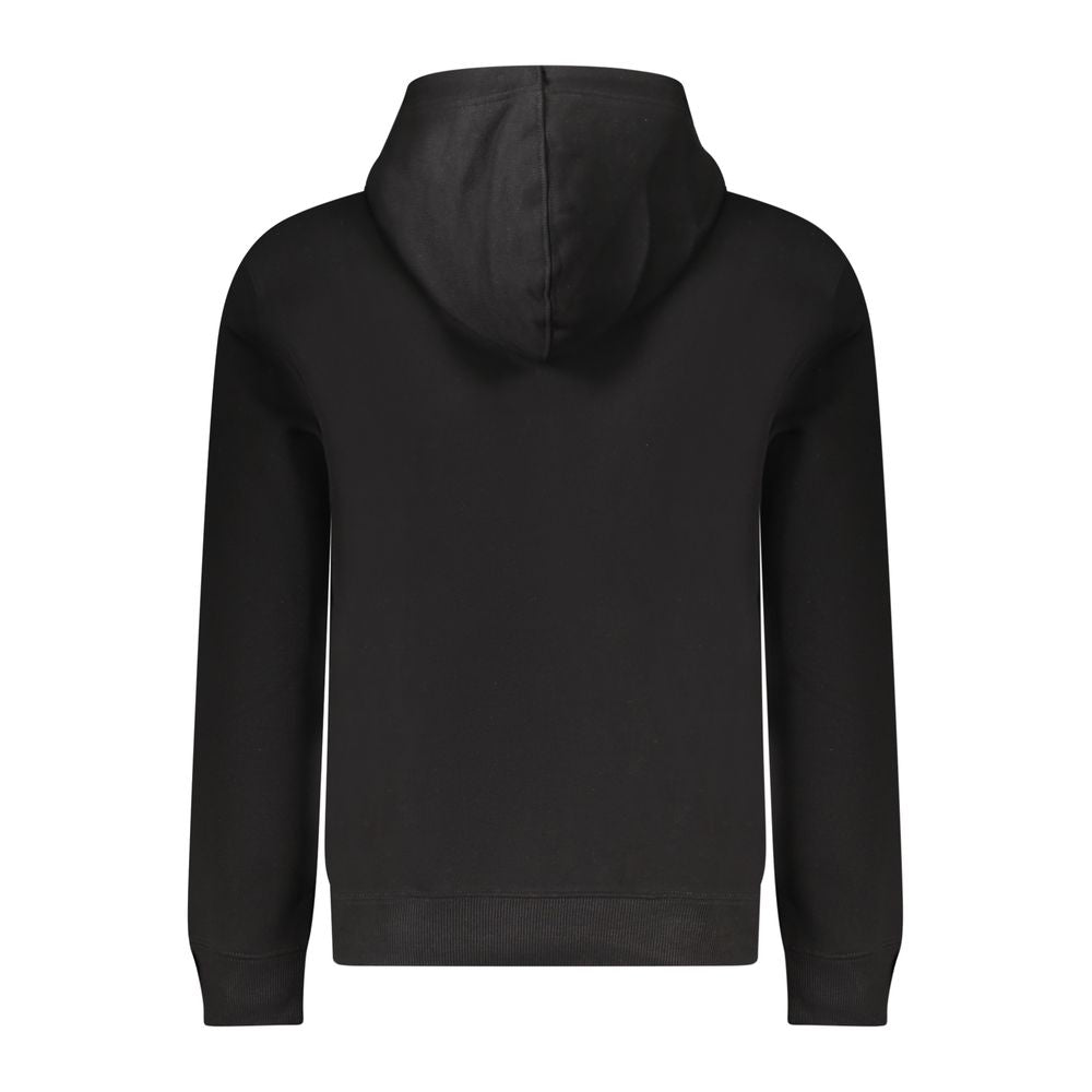 Guess Jeans Schwarzer Baumwoll-Herren-Sweatshirt mit Kapuze, Slim Fit