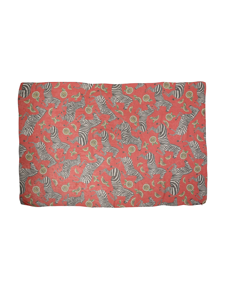 Dolce & Gabbana Red Silk Zebra Print Scarf, Wrap Look, 200cm x 132cm