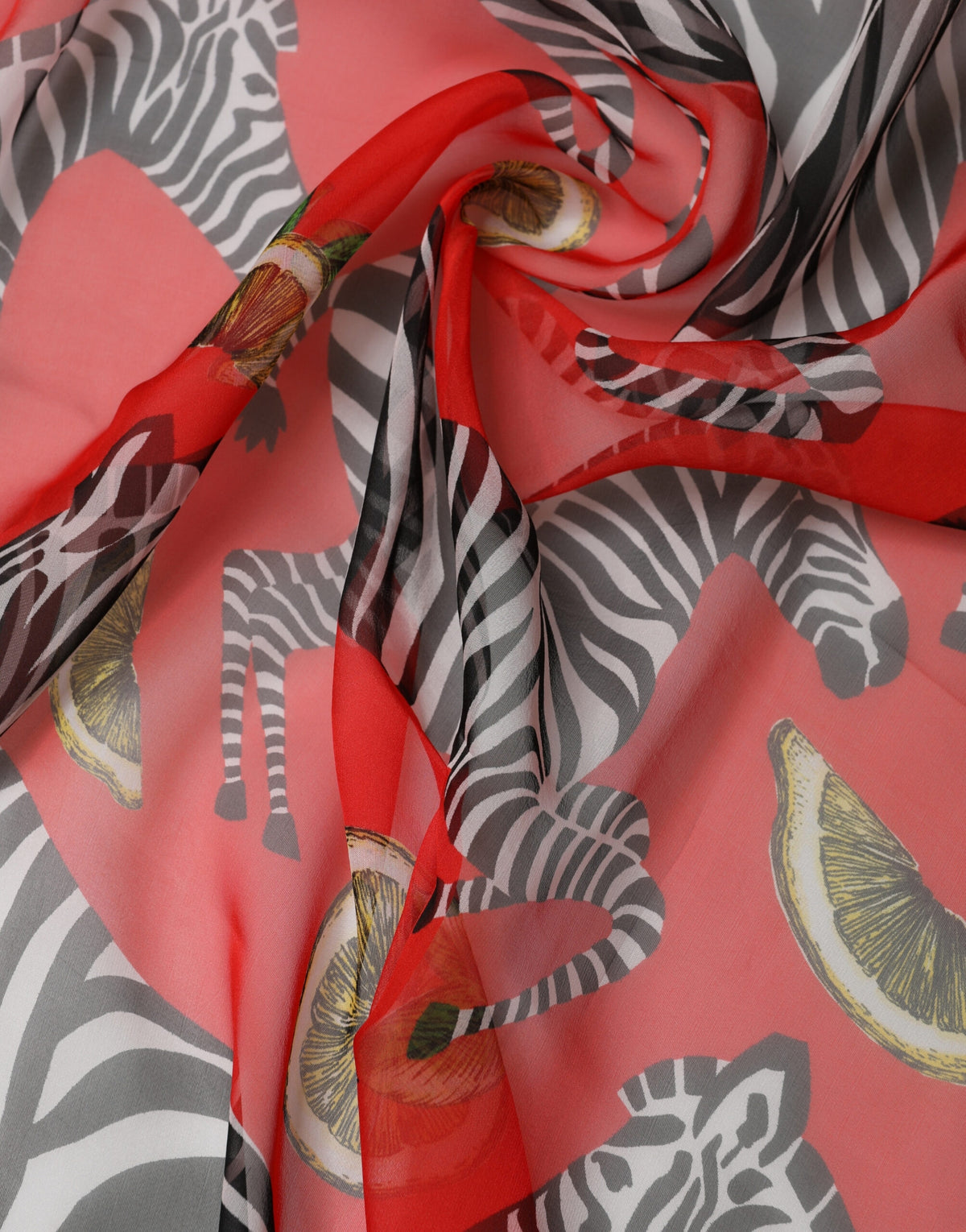 Dolce & Gabbana Red Silk Zebra Print Scarf, Wrap Look, 200cm x 132cm