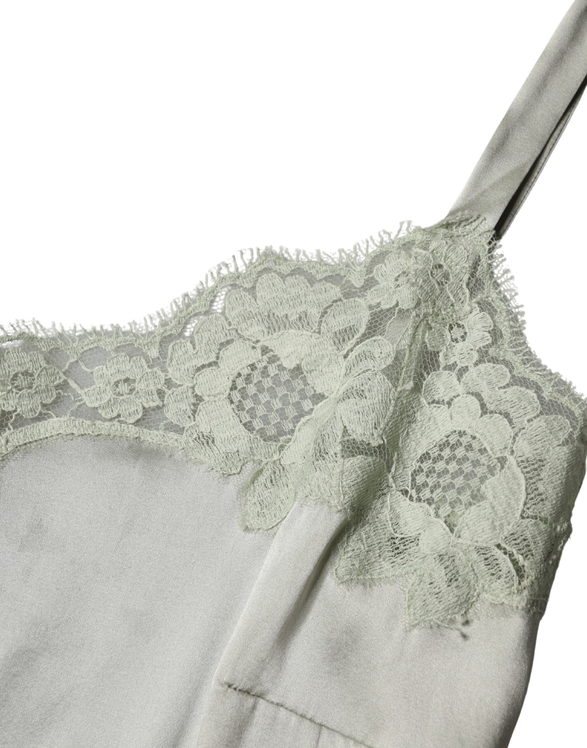 Dolce & Gabbana Hellgrünes Lingerie-Top aus floraler Spitze