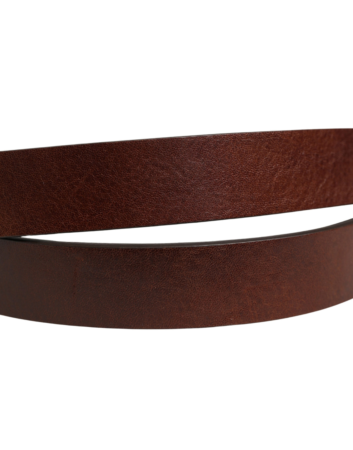 Dolce & Gabbana Men's Brown Leather Belt with Logo and Metal Buckle