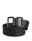 Dolce & Gabbana Schwarzer Gürtel mit Logo-Monogramm und silberfarbener Metallschnalle