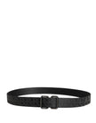Dolce & Gabbana Schwarzer Gürtel mit Logo-Monogramm und silberfarbener Metallschnalle