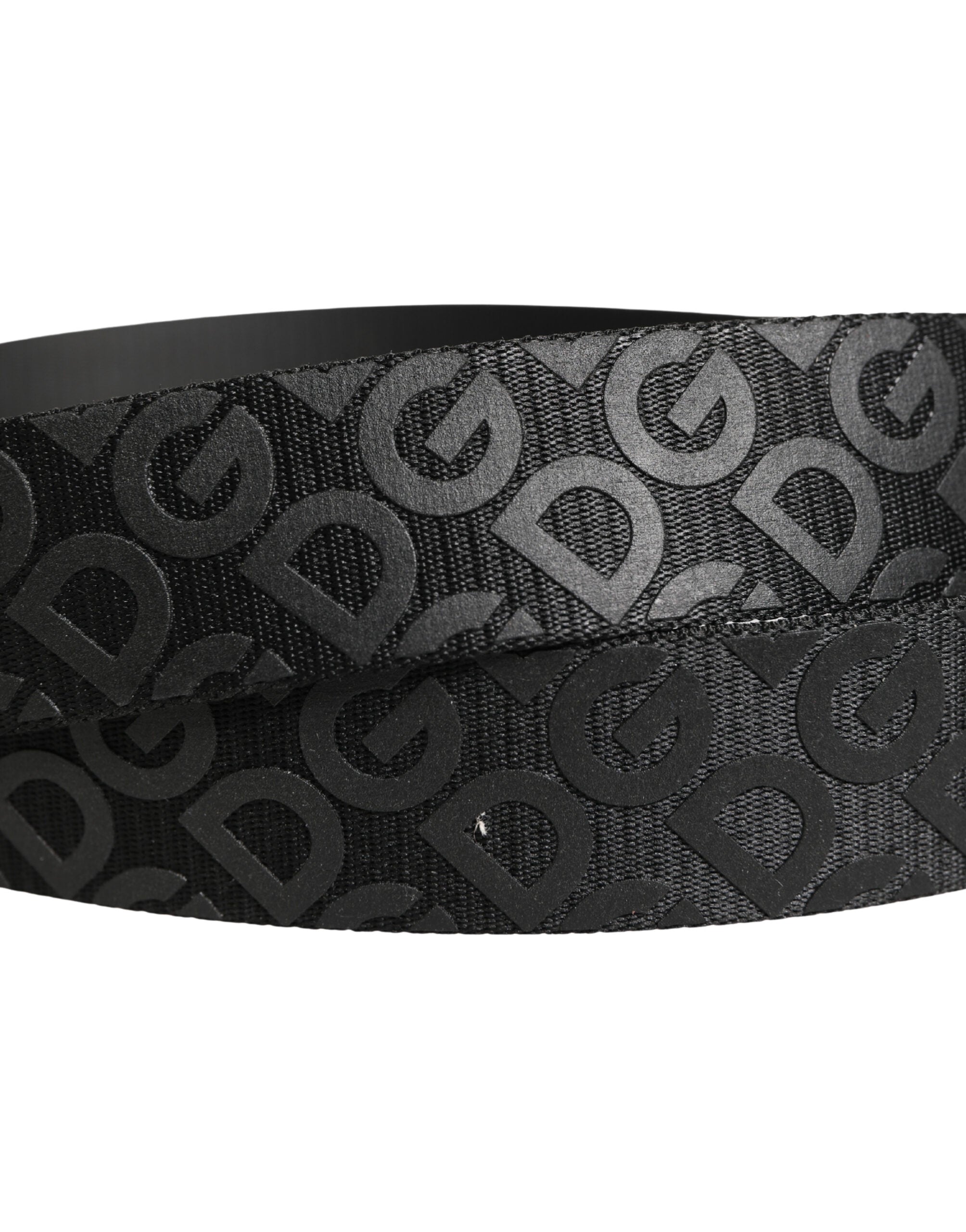 Dolce & Gabbana Schwarzer Gürtel mit Logo-Monogramm und silberfarbener Metallschnalle