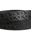 Dolce & Gabbana Schwarzer Gürtel mit Logo-Monogramm und silberfarbener Metallschnalle