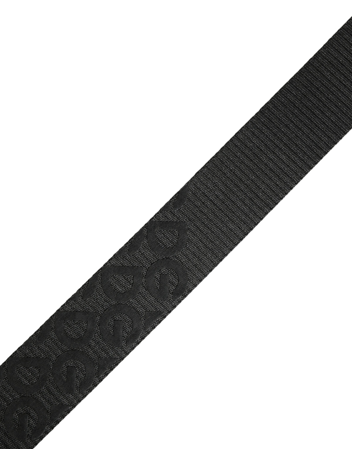 Dolce & Gabbana Black Belt with Logo Monogram and Silver Metal Buckle