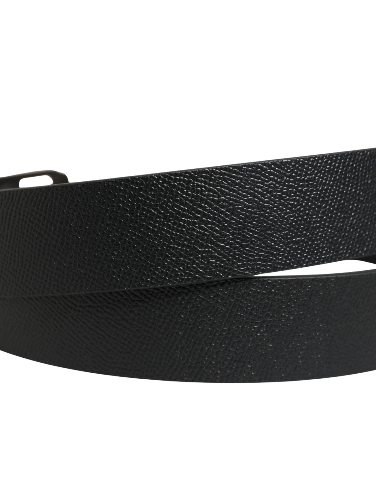 Dolce & Gabbana Black Calfskin Belt with Gold Metal Buckle