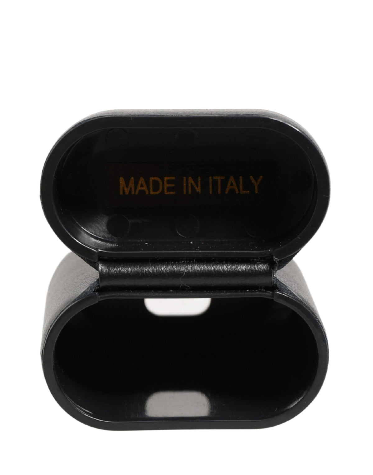 Dolce & Gabbana Black Calfskin Flip Case with Logo Print for AirPods