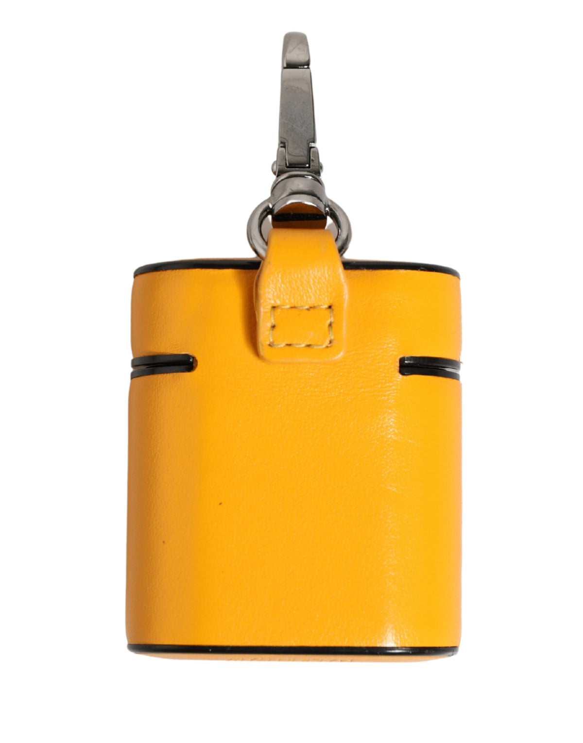 Dolce & Gabbana yellow calf leather AirPods case with logo, flap closure and strap