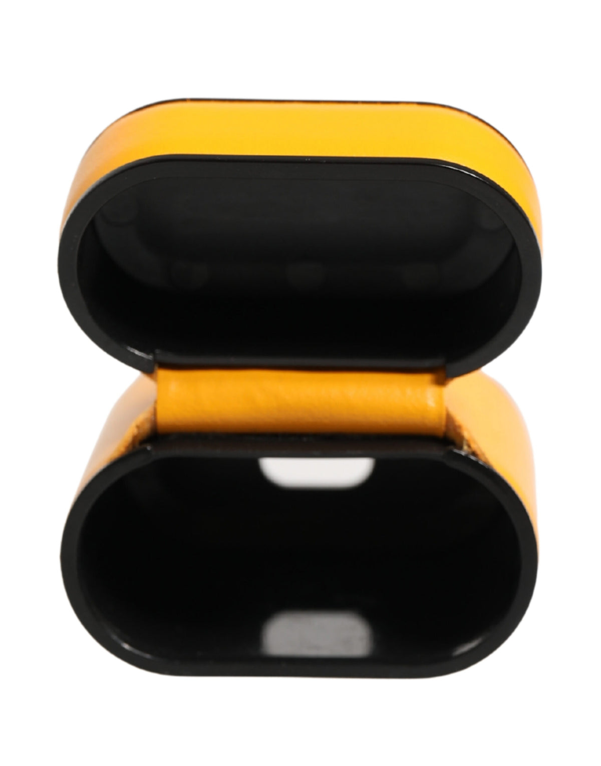Dolce & Gabbana yellow calf leather AirPods case with logo, flap closure and strap