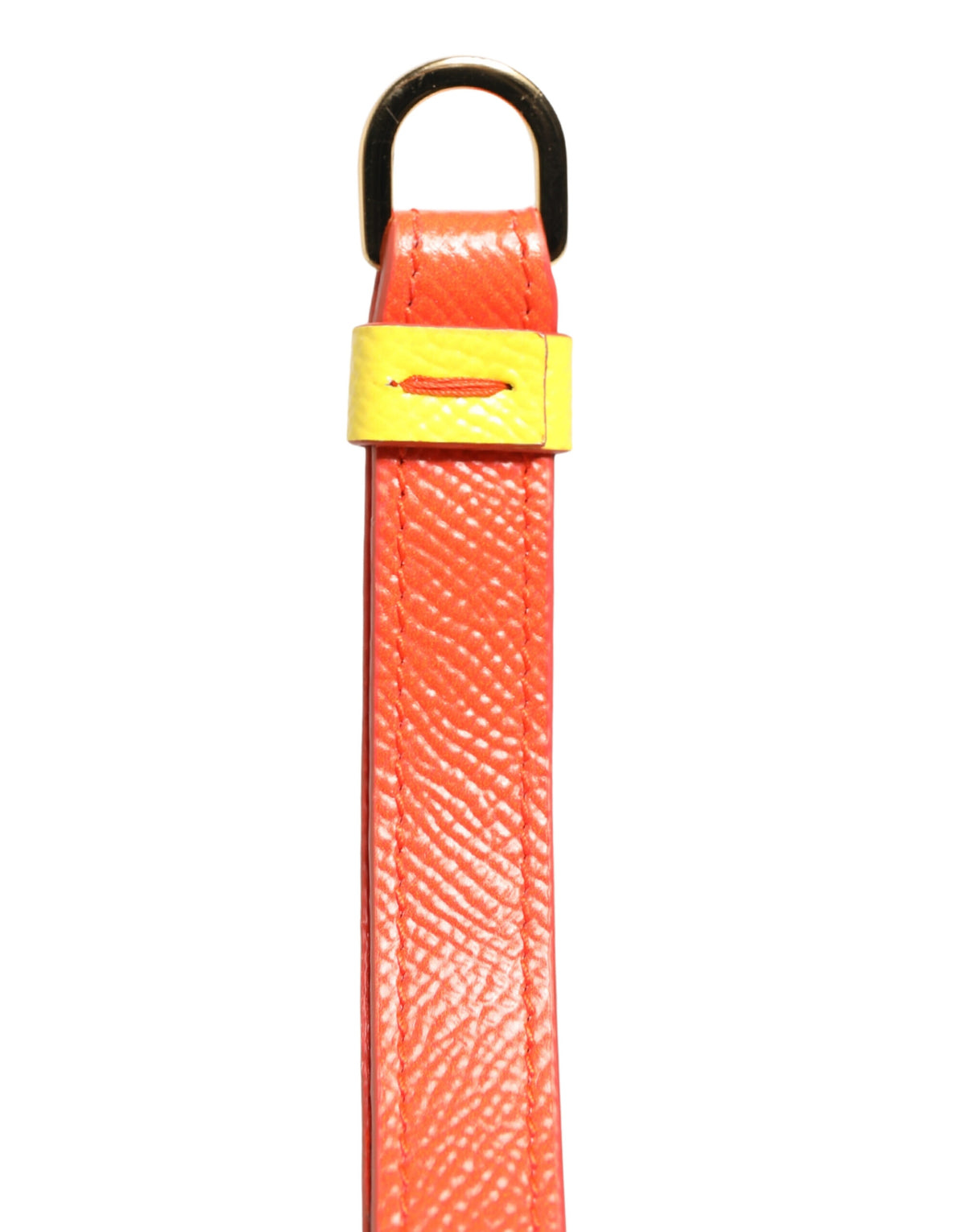 Dolce & Gabbana Gelbe Kalbsleder Logo Flip Holder Strap Airpods Hülle