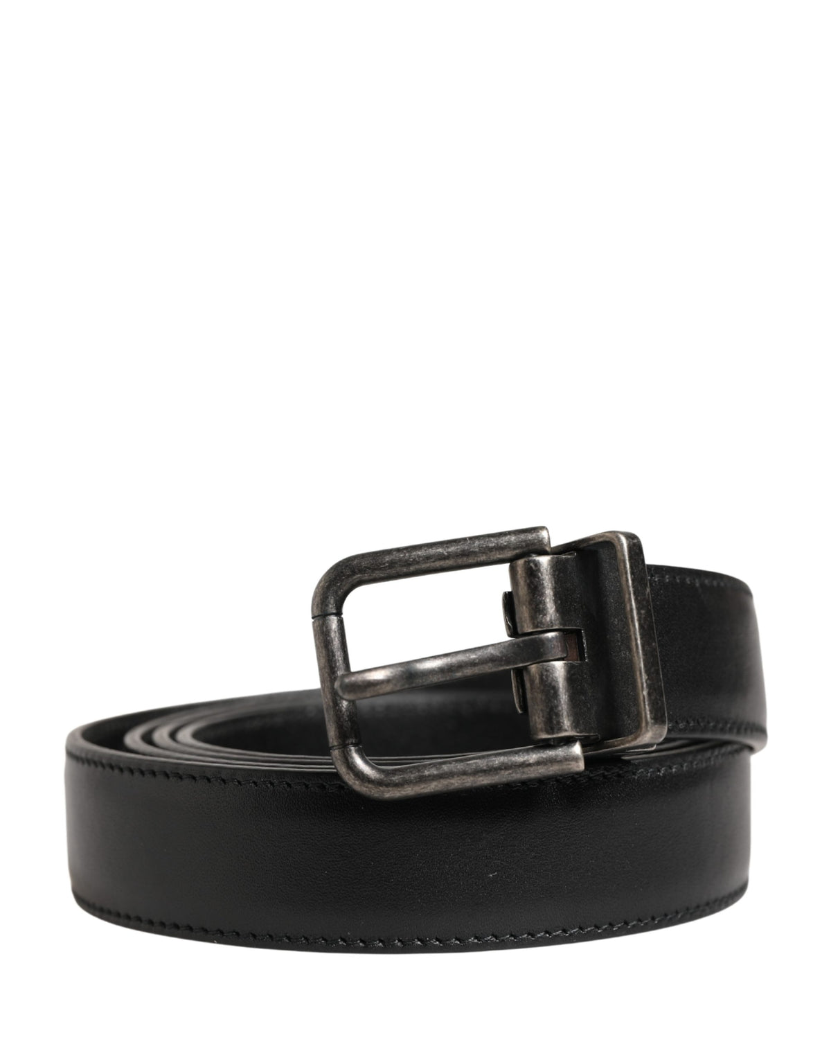 Dolce & Gabbana Men's Buckle Black Leather Belt