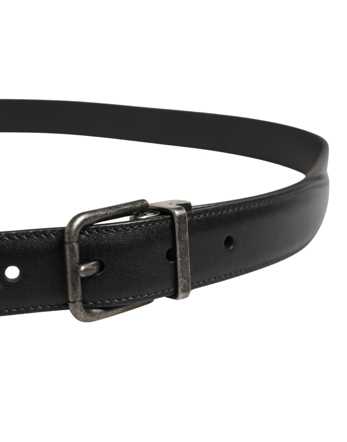 Dolce & Gabbana Men's Buckle Black Leather Belt