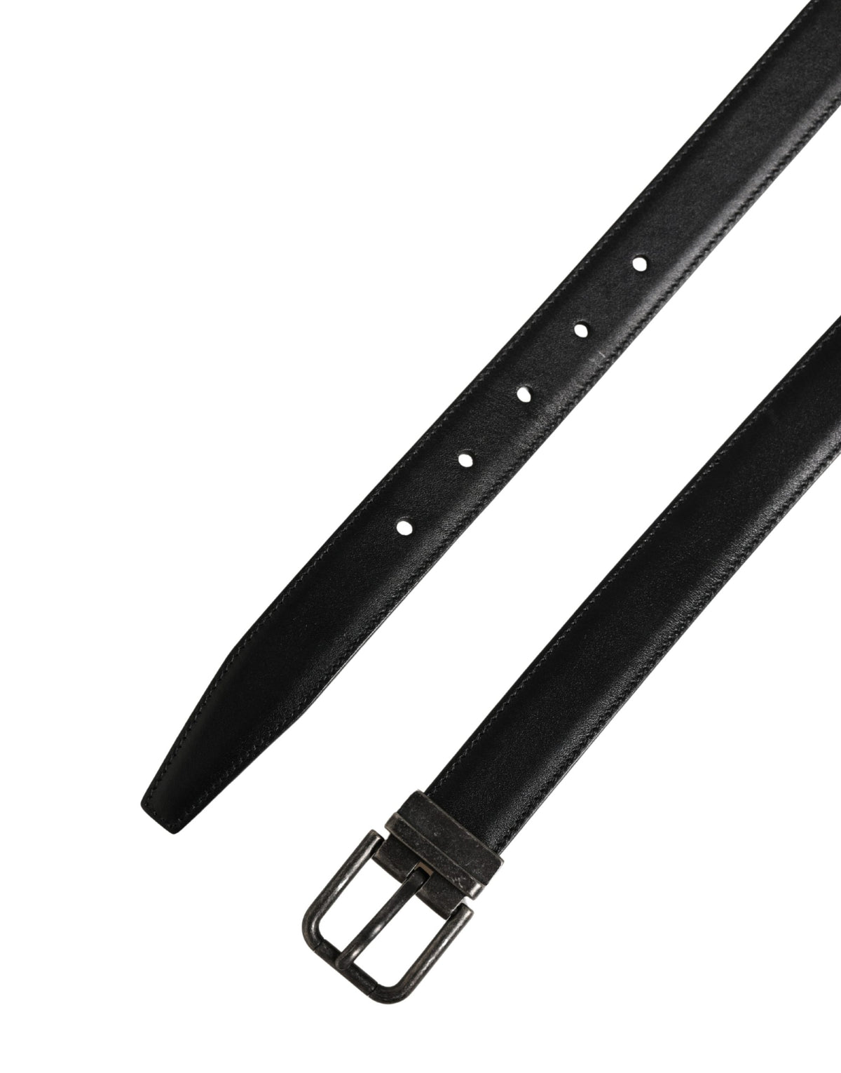 Dolce & Gabbana Men's Buckle Black Leather Belt
