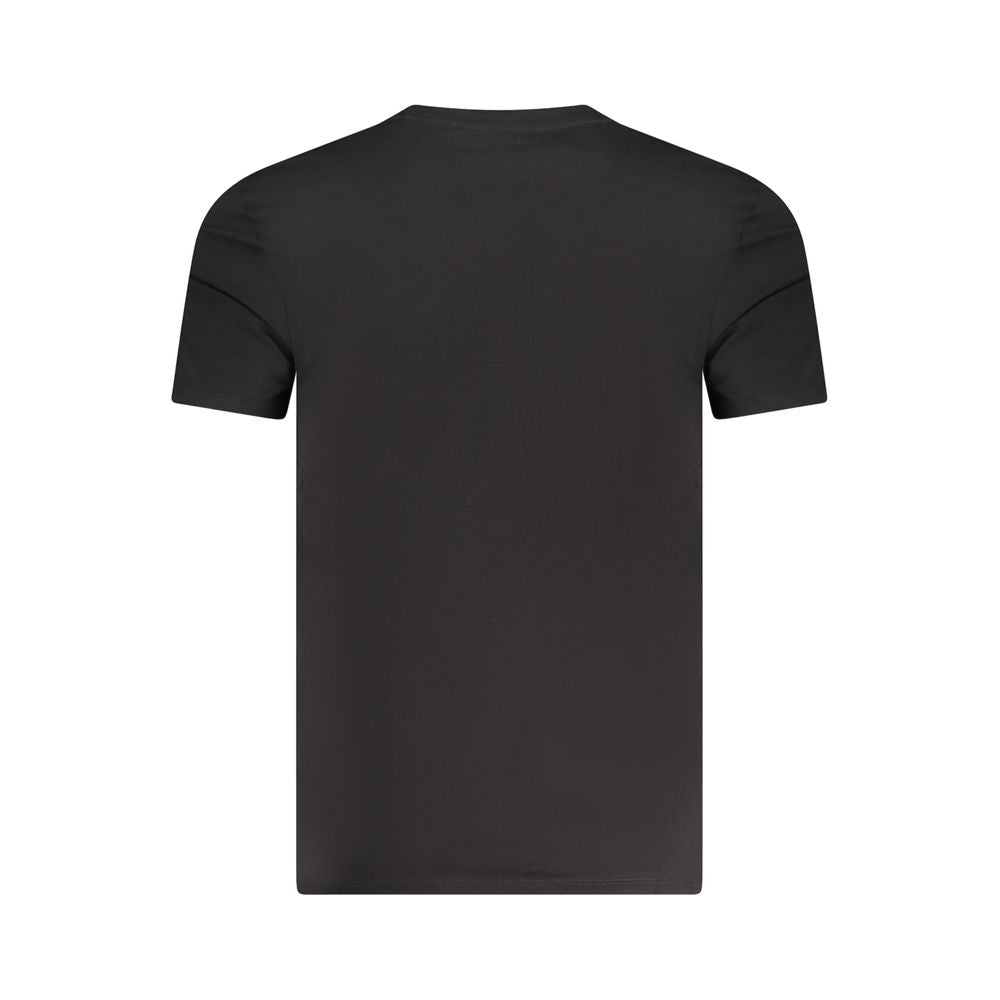 Guess Jeans Schwarzes Baumwoll-T-Shirt für Herren