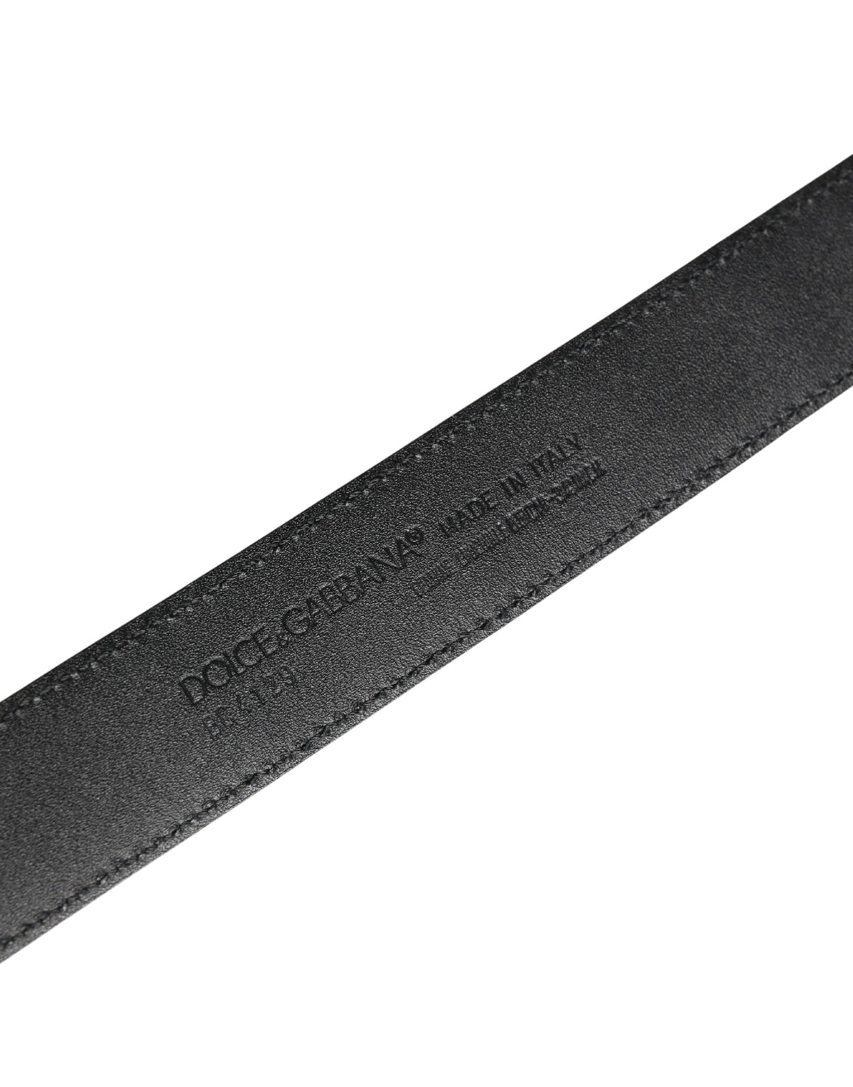 Dolce & Gabbana Men's Black Exotic Leather Belt with Logo Buckle