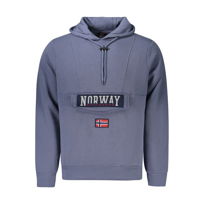 Norway 1963 Blauer Kapuzenpullover aus Baumwolle für Herren