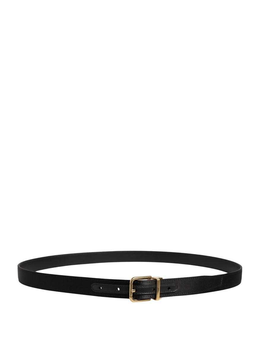Dolce & Gabbana Men's Belt Black Classic Viscose with Metal Buckle